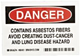 Brady 85451 5″ Width x 3-1/2″ Height B-302 Polyester, Black and Red on White Chemical and Hazardous Materials “Danger” Sign, Legend “Contains Asbestos Fibers Avoid Creating Dust-Cancer and Lung Disease Hazard”