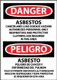 Danger, Asbestos Cancer And Lung Disease. . . (Bilingual), 14X10, Rigid Plastic